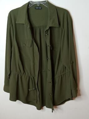 Modern Women Women's XL Olive Utility Drawstring Jacket SHACKET
